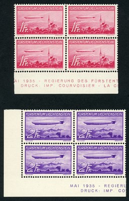 Lot 1020 - Liechtenstein 1936 Zeppelin Issue C15, 16 Very...