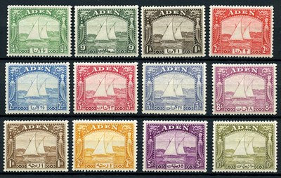 Lot 1001 - Aden 1937 Dhow Issue Scott 1-12 Fresh and Very...