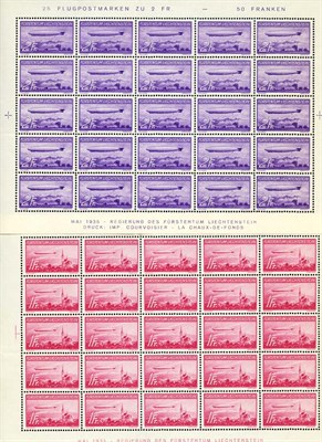 Lot 1022 - Liechtenstein 1936 Zeppelin Issue C15, 16 Full...