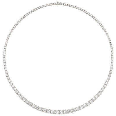 Lot 459 - Platinum and Diamond Necklace