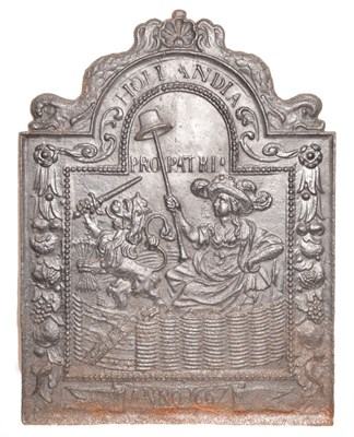 Lot 263 - Two Cast Iron Fire Backs Height of larger 30...