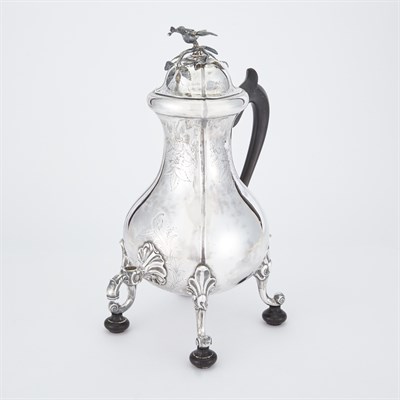 Lot 384 - Dutch Silver and Ebonzied Wood Tea Urn Maker's...