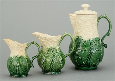 Lot 530 - Group of Staffordshire Cauliflower Tea...