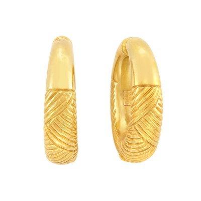 Lot 5 - Pair of Gold Hoop Earrings, Ilias Lalaounis