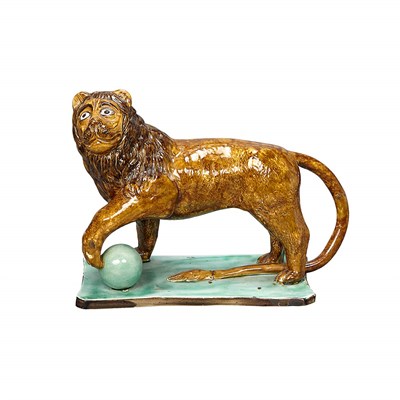 Lot 614 - English Pearlware Figure of a Lion Circa 1790...