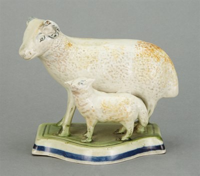 Lot 534 - Staffordshire Figure of a Ram with a Lamb...