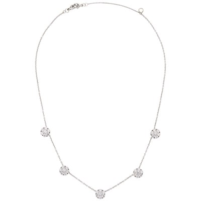 Lot 83 - Platinum and Diamond 'Fleurette' Necklace, Van Cleef & Arpels