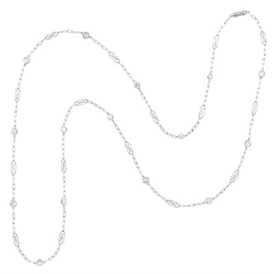 Lot 67 - Platinum and Diamond Chain Necklace