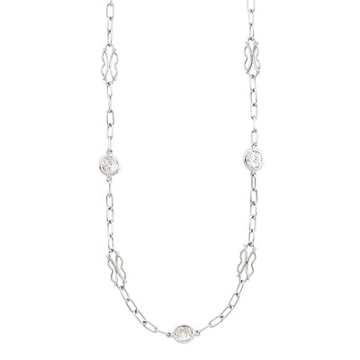 Lot 67 - Platinum and Diamond Chain Necklace