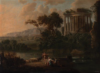 Lot 31 - Manner of Nicolas Poussin River Landscape with...