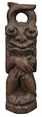 Lot 587 - Oak Carving of a Seated Grotesque Figure...