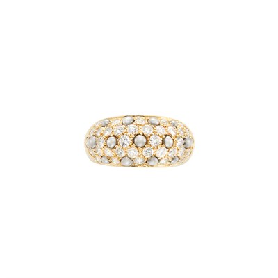 Lot 145 - Two-Color Gold and Diamond Bombe Ring, Cartier