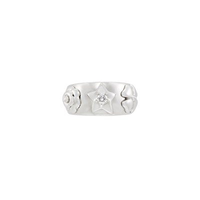 Lot 208 - White Gold and Diamond 'Camelia' Band Ring, Chanel