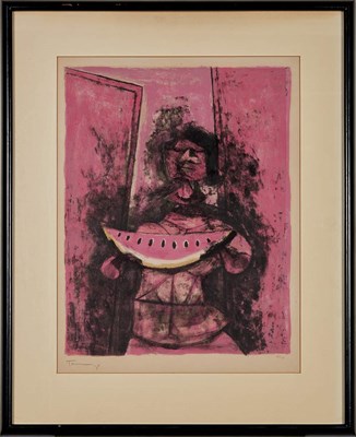 Lot 207 - Rufino Tamayo (1899-1991) MUJER CON SANDIA...