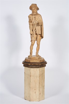 Lot 658 - Carved Limewood Figure of St. Roch Probably...