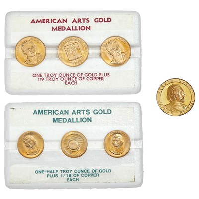 Lot 1187 - United States American Arts Gold Medallions...