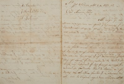 Lot 216 - BOLIVAR, SIMON Important early letter signed...