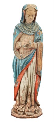 Lot 657 - Polychrome Decorated Figure of the Virgin...