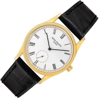 Lot 51 - Gentleman's Gold 'Calatrava' Wristwatch, Patek Philippe, Ref. 3796/D