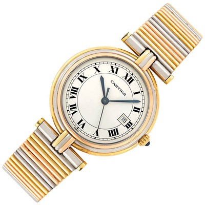 Lot 172 - Tricolor Gold 'Vendome' Wristwatch, Cartier
