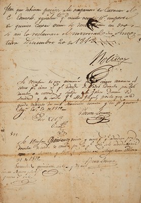 Lot 215 - BOLIVAR, SIMON Manuscript document with two...
