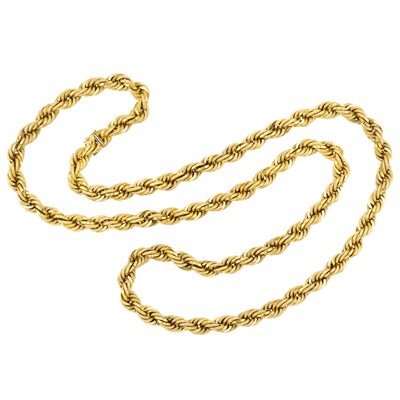 Lot 46 - Long Rope-Twist Gold Chain Necklace