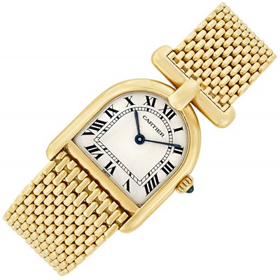 Lot 13 - Lady's Gold 'Calandre' Wristwatch, Cartier