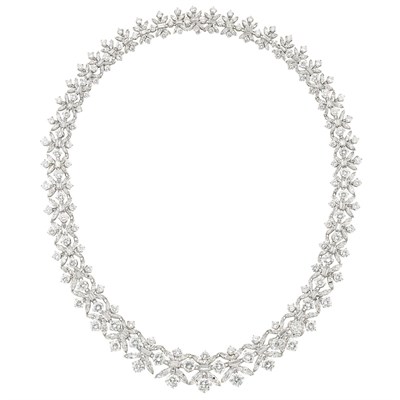 Lot 396 - Platinum and Diamond Necklace