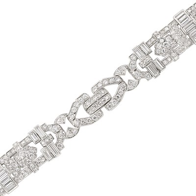 Lot 388 - Platinum and Diamond Bracelet