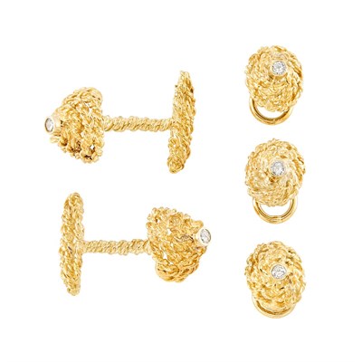 Lot 195 - Gold and Diamond Dress Set