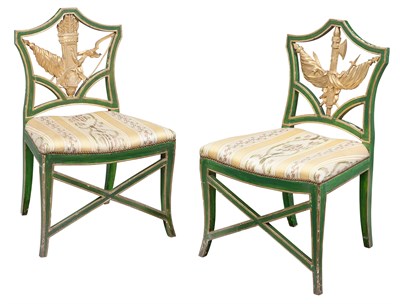 Lot 592 - Pair of Continental Neoclassical Painted and...