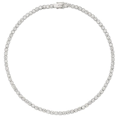 Lot 364 - Platinum and Diamond Choker Necklace