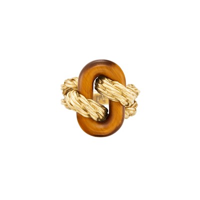 Lot 190 - Gold and Tiger's Eye Ring, Van Cleef & Arpels, France