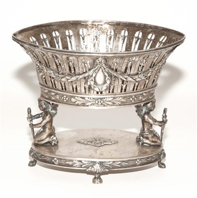 Lot 374 - Continental Silver Dessert Basket Length 7 1/4...