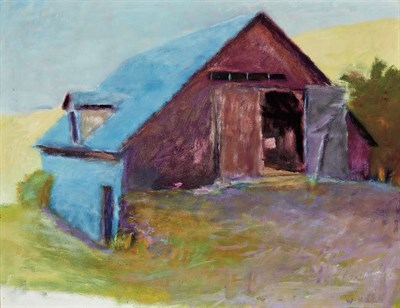 Lot 123A - Wolf Kahn German/American, b. 1927 Blue Barn,...