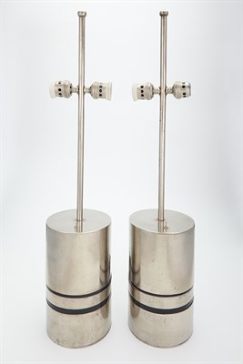 Lot 276 - 20th Century Design Pair of Cylinder Lamps...