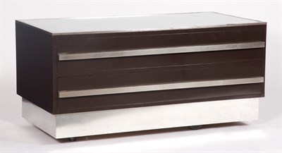 Lot 338 - Lacquered Wood and Chromed Metal Chest of...