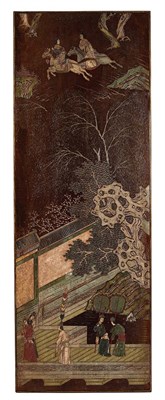 Lot 523 - Chinese Brown and Polychrome Lacquered and...