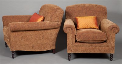 Lot 492 - Pair of George Smith Upholstered Club Chairs;...