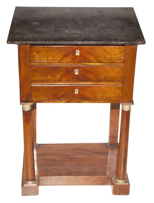 Lot 468 - Empire Marble Top Mahogany Bedside Table...