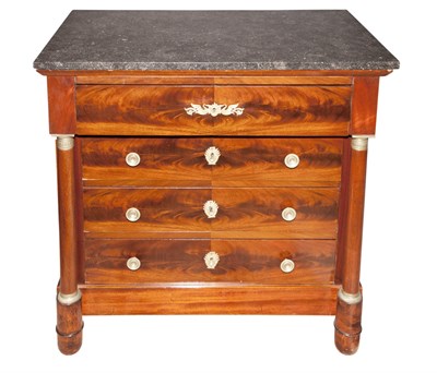 Lot 349 - Empire Style Mahogany and Marble Top Commode...