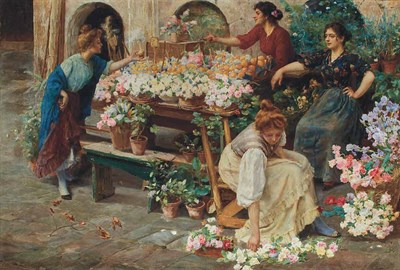 Lot 4 - Stefano Novo Italian, 1862-1927 The Flower...