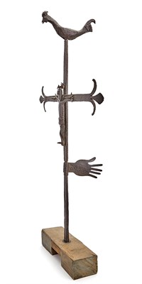 Lot 584 - Continental Wrought Iron Crucifix Probably...