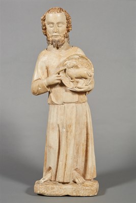 Lot 696 - Limestone Figure of John the Baptist Possibly...
