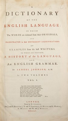 Lot 413 - JOHNSON, SAMUEL A Dictionary of the English...