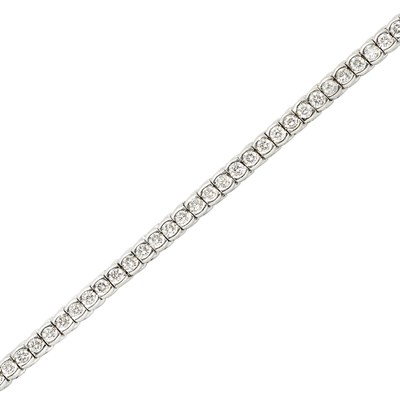 Lot 295 - White Gold and Diamond Straightline Bracelet
