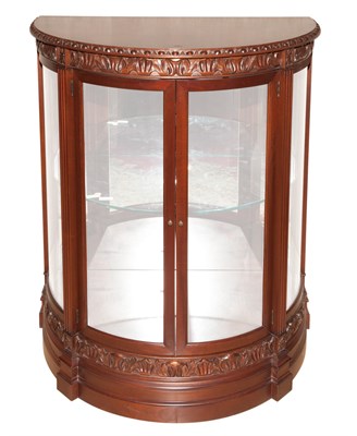 Lot 283 - Glazed Mahogany Demilune Cabinet Height 40...