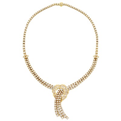 Lot 437 - Gold and Diamond Necklace