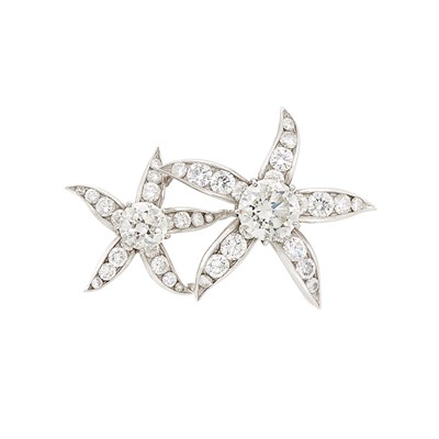 Lot 231 - Platinum and Diamond Star Brooch