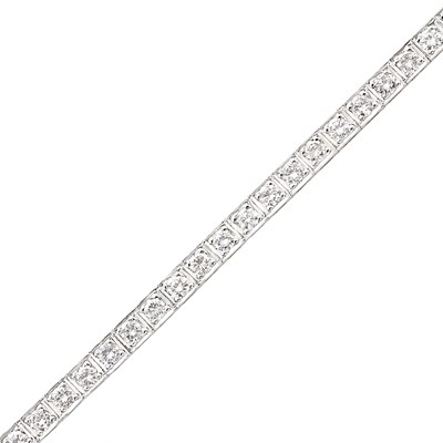Lot 250 - Platinum and Diamond Straightline Bracelet
